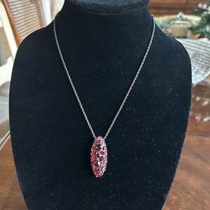Alexis Bittar Dark Red Crystal Necklace New Without Tags